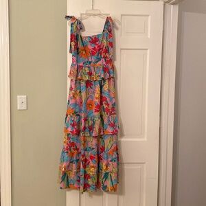 NWT Avara Kinley Dress size S. Maxi sundress ties at shoulders.